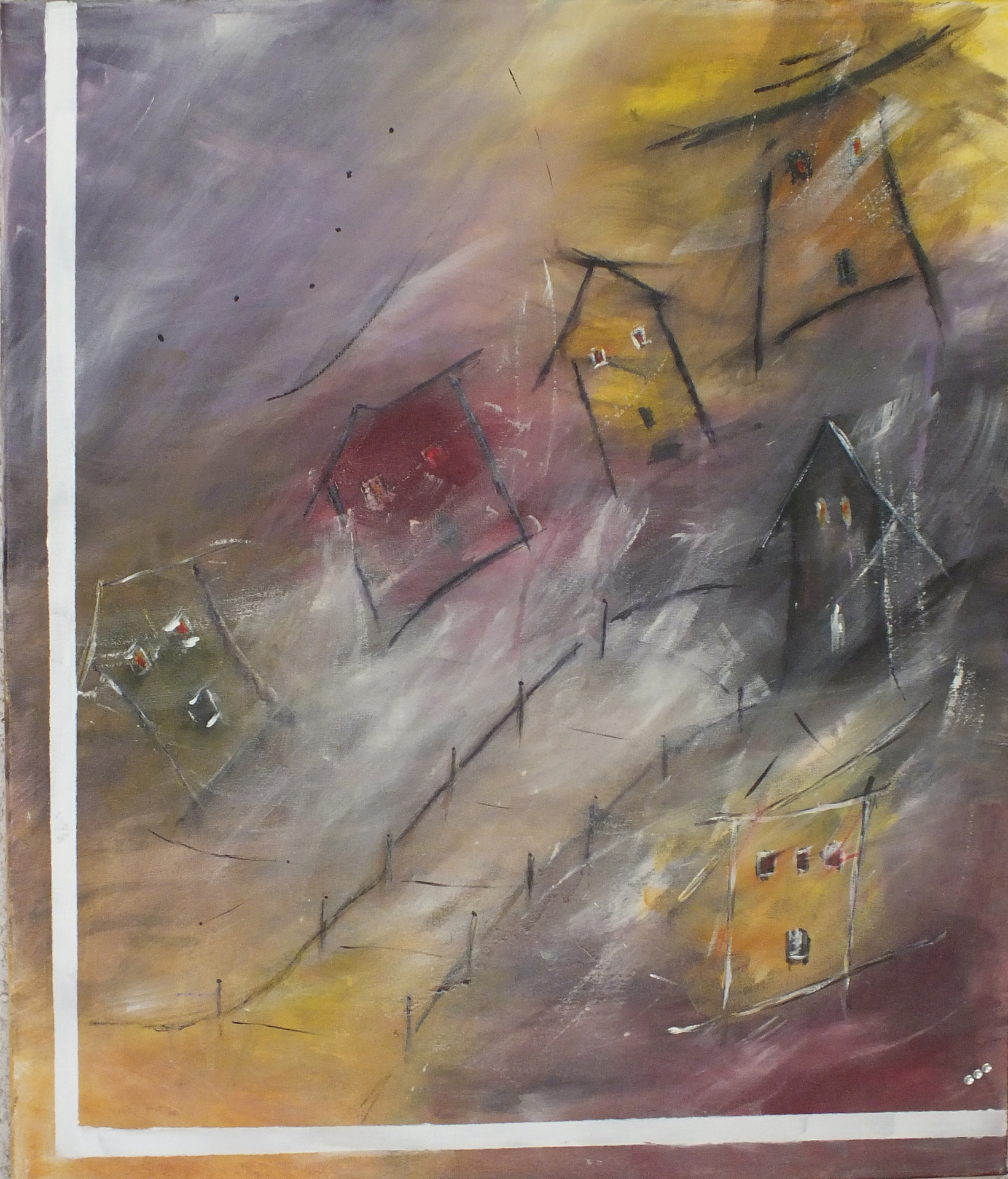 Tempête (acrylique sur toile 90*60) Prix :110 €