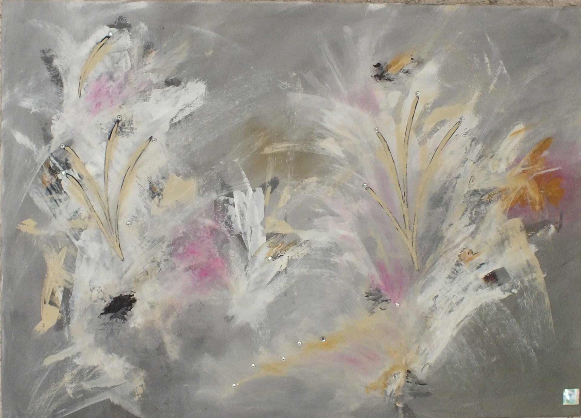 Prix public Lye - Pivoines (acrylique sur toile 45*45) Prix : 180 €