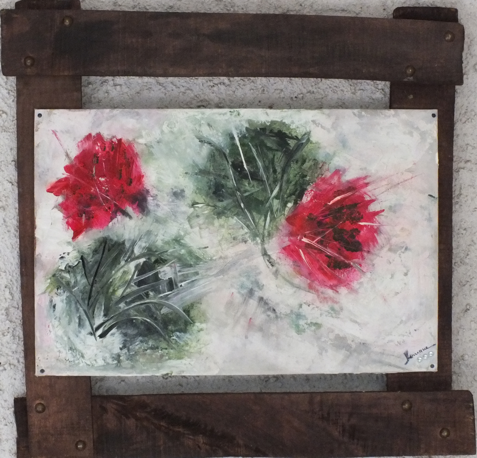 Fushia (acrylique sur toile, support bois 35*20)