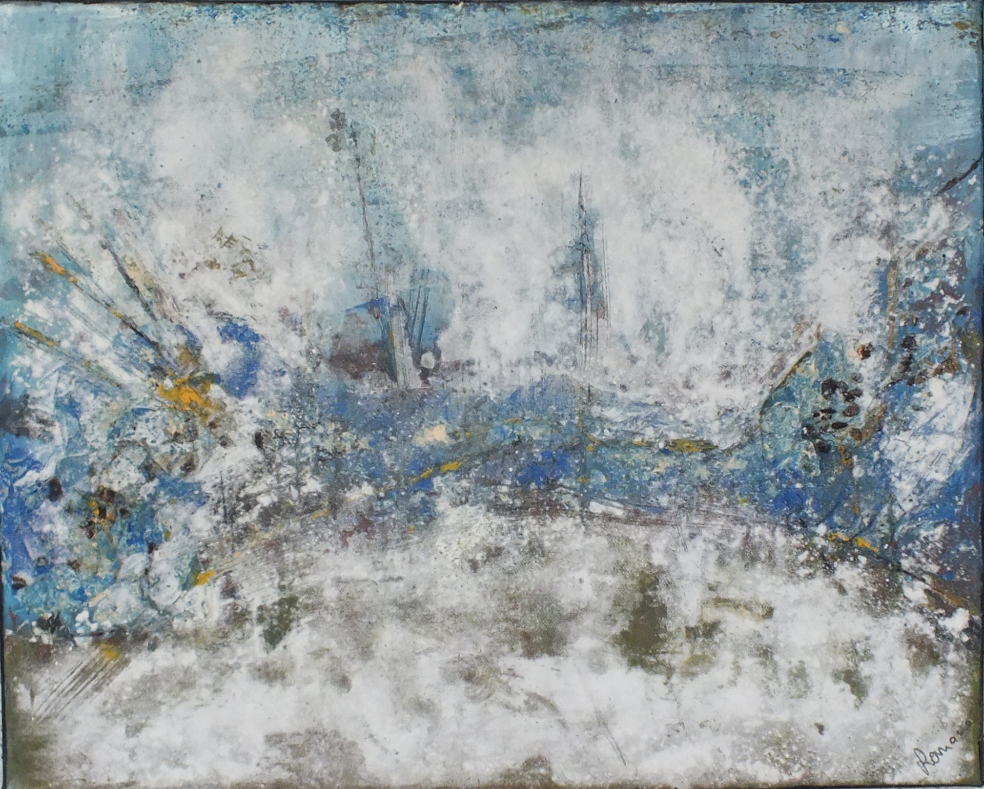 Icebergs (acrylique 35*35) Prix : 70 €