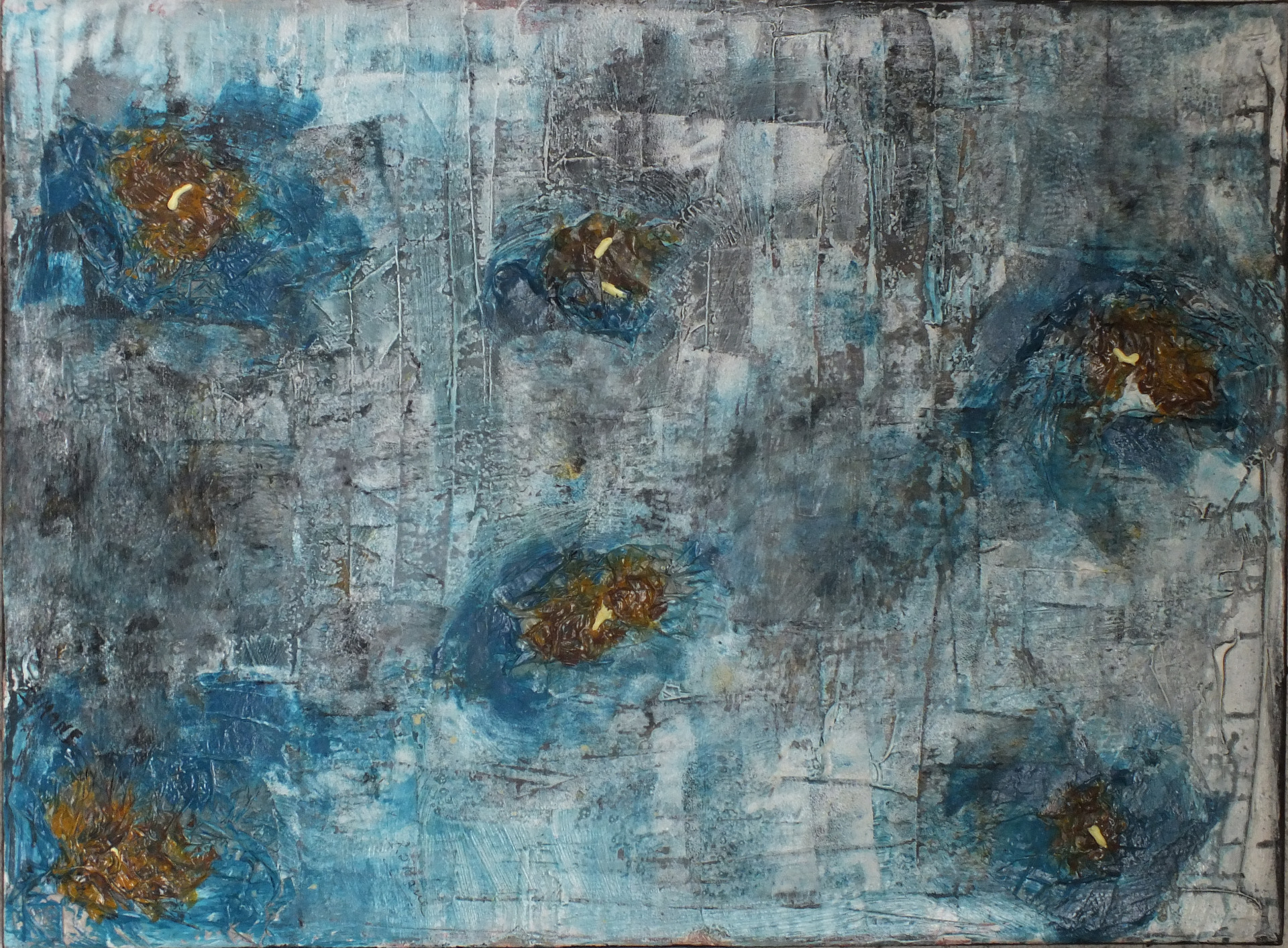 Boutons d'or (acrylique 35*35) Prix : 70 €
