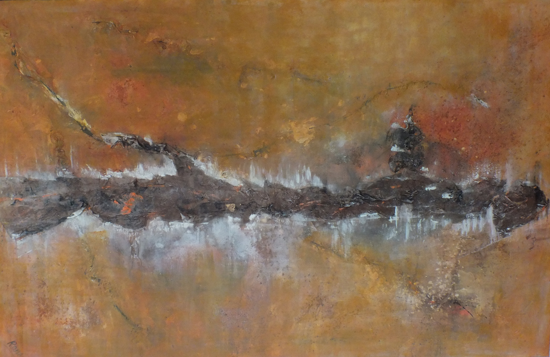 Terre de sienne( acrylique 95*30) Prix : 160 €