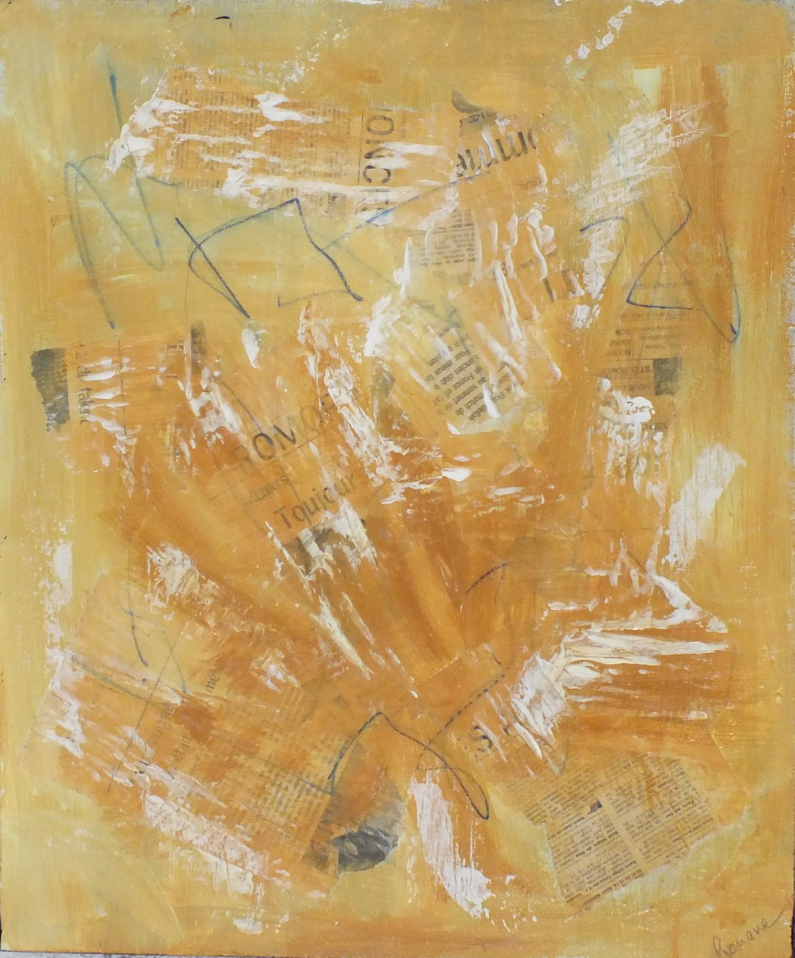 Eclats (acrylique, collages, 40*50) Prix : 60 €